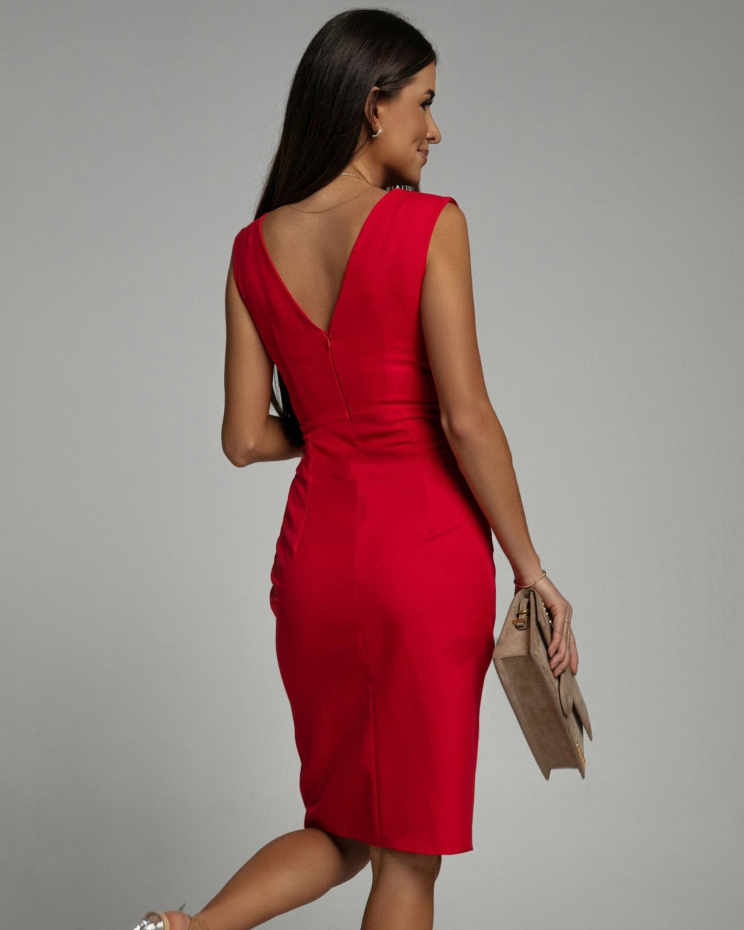 Isa Dress with V-Neck and Slit