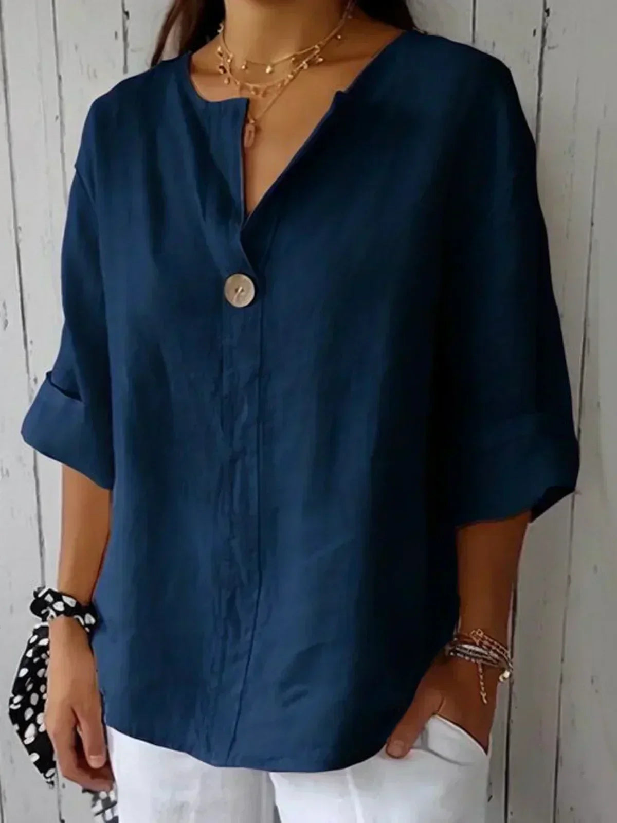 Sabrina | Relaxed V-Neck Blouse