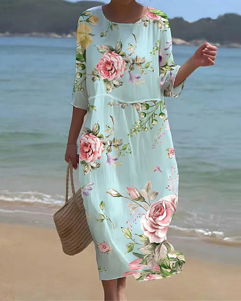 Martha | Floral Print Midi Dress