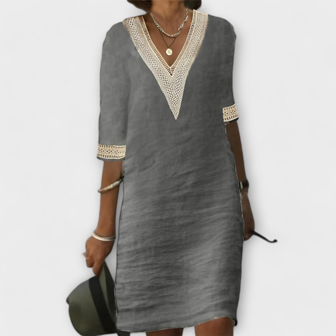 Emelia | Boho-Inspired V-Neck Dress