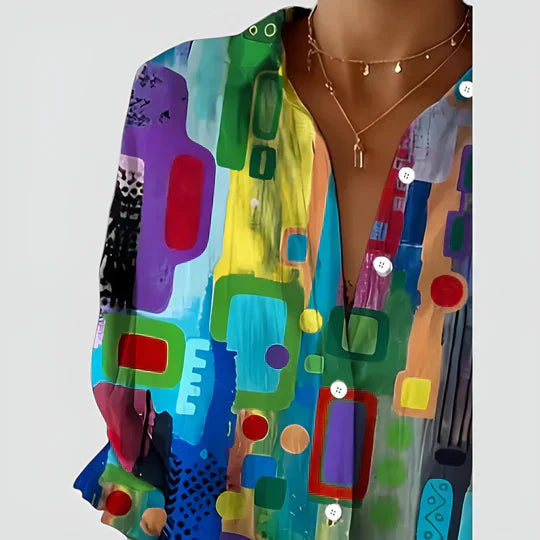 Maja™ | Blouse with Colorful Design